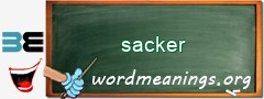 WordMeaning blackboard for sacker